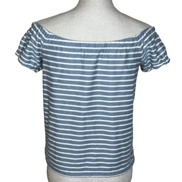 MADEWELL Melody Striped Off The Shoulder Top - Size XS - Picture 3 of 4